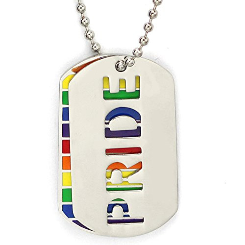 TTKP 2Pc Pride Rainbow Dog Tag LGBT Jewelry Gay and Lesbian Pride Necklace TTKP 2Pc Pride Rainbow Dog Tag LGBT Jewelry Gay and Lesbian Pride Necklace