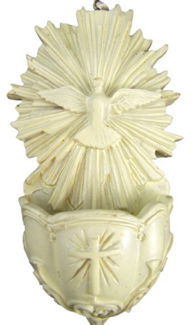 Catholic Confirmation Holy Spirit Dove 5 Inch White Resin Hanging Holy Water Font Catholic Confirmation Holy Spirit Dove 5 Inch White Resin Hanging Holy Water Font