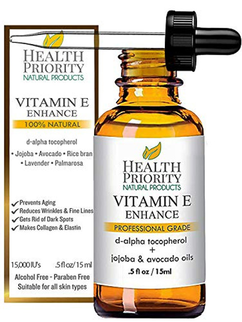 100 Natural  Organic Vitamin E Oil For Your Face  Skin  1500030000 IU  Reduces Wrinkles  Fade Dark Spots Raw Vit E Extract Sunflower 05 Fl Oz 1 pack