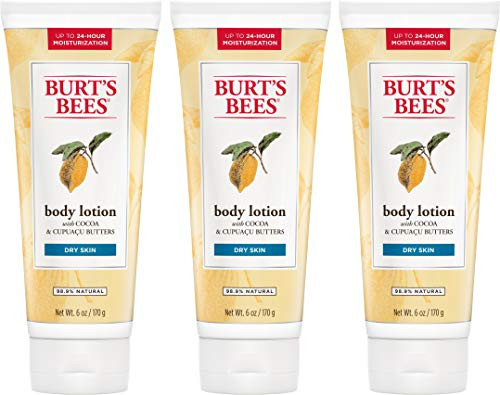Burts Bees Cocoa and Cupuacu Butters Body Lotion  6 Ounces Pack of 3Yellow White Blue Red