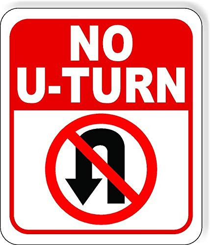 No UTurn Symbol Aluminum Composite Outdoor Sign 85 x10