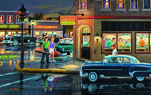 Sunsout 2019 Small Town Saturday Night by Artist Ken Zylla 550 Piece Street Scene Jigsaw Puzzle