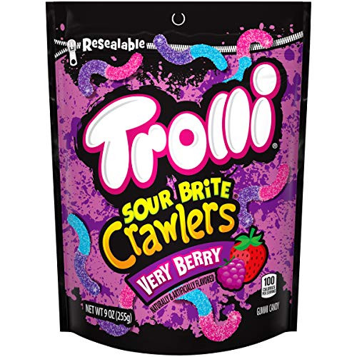 Trolli Sour Brite Crawlers Gummy Candy Very Berry 9 Ounce Bag Pack of 6