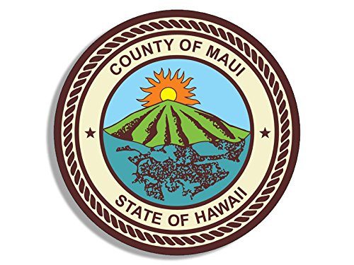 American Vinyl Round County of Maui Hawaii Seal Sticker Decal Logo Insignia hi