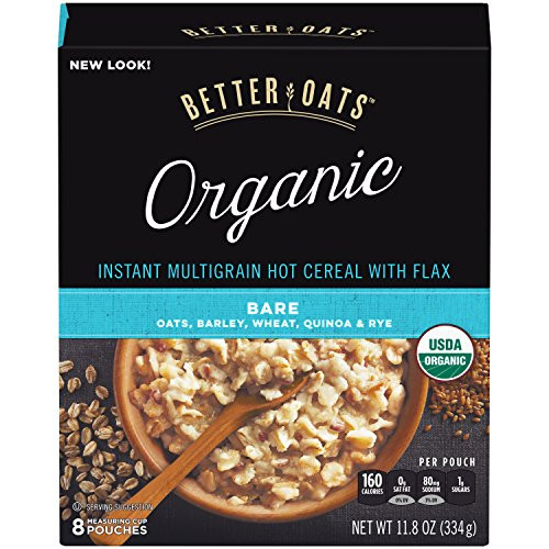 Better Oats Organic Instant Hot Cereal with Flax Bare 118 Ounce Pack of 6