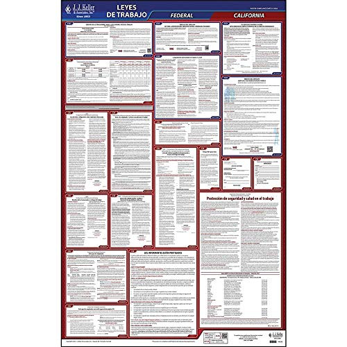 2020 California State and Federal Labor Law Poster Spanish CA State  OSHA Compliant AllinOne Laminated Poster  Includes FFCRA Poster
