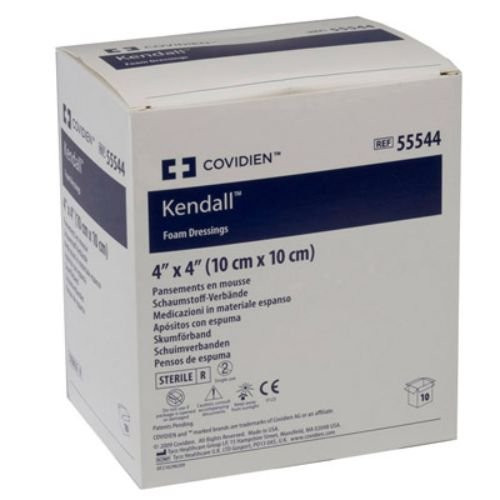 Covidien 55544 Kendall Wound Dressing Hydrophilic Foam 4 x 4 Size Pack of 10