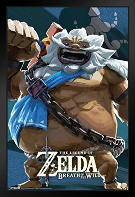 Pyramid America Legend of Zelda Breath of The Wild Vah Rudania Video Game Gaming Black Wood Framed Art Poster 14x20