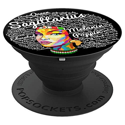 Sagittarius November December Birthday Melanin Woman Gift PopSockets Grip and Stand for Phones and Tablets