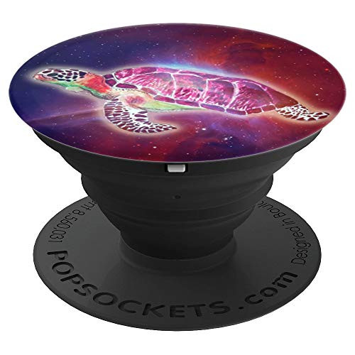 Space Turtle Round Purple Galaxy Phone Grip PopSockets Grip and Stand for Phones and Tablets