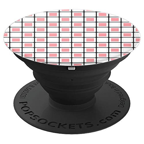 RosePink and White SquareMosaic PopSockets Grip and Stand for Phones and Tablets