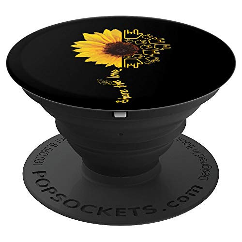 ASL American Sign Language Sunflower Share the Love Gift PopSockets Grip and Stand for Phones and Tablets