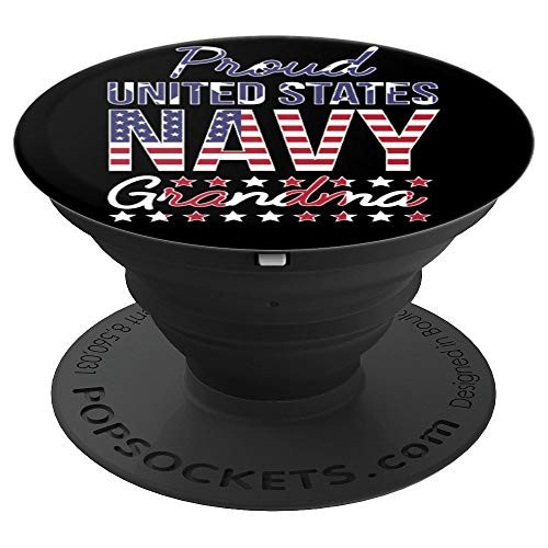 Proud Navy Grandma US Flag Family PopSockets Grip and Stand for Phones and Tablets