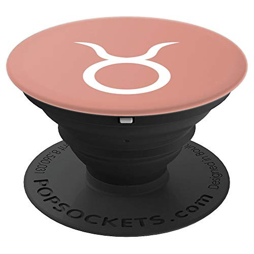 Taurus Zodiac Sign Star Astrology Gift  Rose Pink PopSockets Grip and Stand for Phones and Tablets