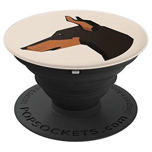 Doberman Portrait Illustration Image Dogs Picture Dog Gift PopSockets Grip and Stand for Phones and Tablets