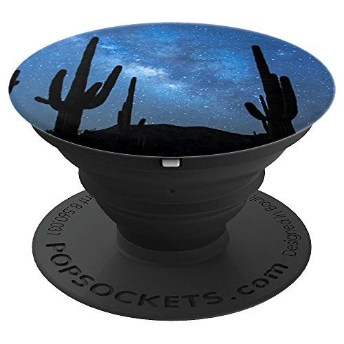 Cactus Night Stars And Moon Picture Gift for Desert Lovers PopSockets Grip and Stand for Phones and Tablets