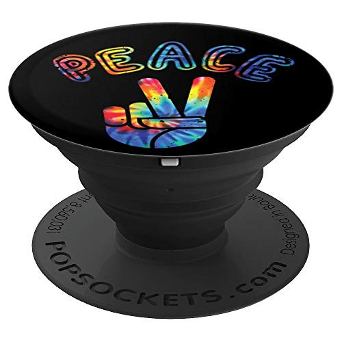 Cool Peace sign with hands V Sign Tie Dye Design Style Gift PopSockets Grip and Stand for Phones and Tablets