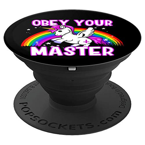 Obey Your Master  Bad Unicorn Religion Heavy Metal God PopSockets Grip and Stand for Phones and Tablets