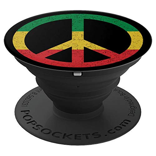 Rasta Peace Symbol Sign Groovy Hippie PopSockets Grip and Stand for Phones and Tablets