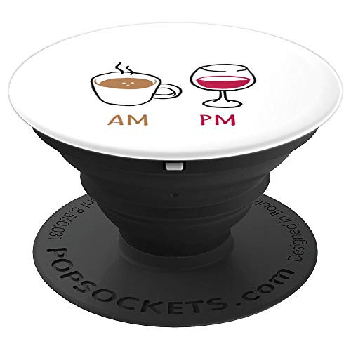 Wine Coffee Funny Mom Birthday Christmas Gift PopSockets Grip and Stand for Phones and Tablets