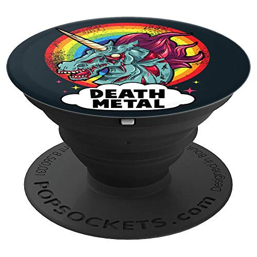 Death Metal Unicorn Rainbow Rocker Emo Zombie PopSockets Grip and Stand for Phones and Tablets
