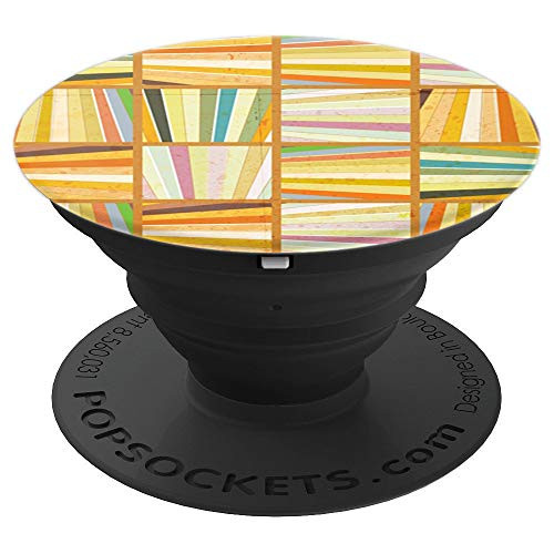 Colorful Grid Abstract Artistic Squares PopSockets Grip and Stand for Phones and Tablets