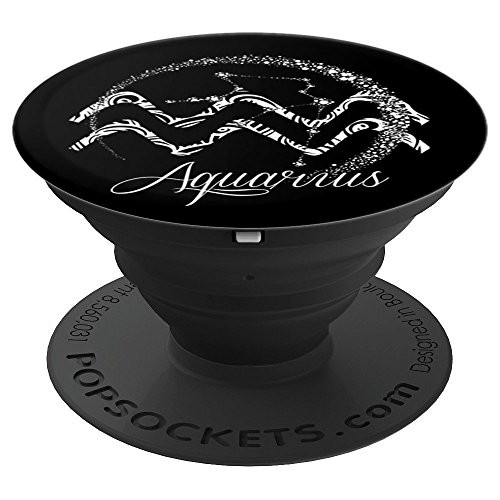 Aquarius Zodiac Sign Stars January February Birthday Gift PopSockets Grip and Stand for Phones and Tablets
