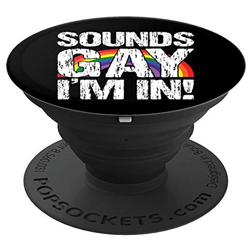 LGBTQ Pride Month Sounds Gay Im In Rainbow Distressed Funny PopSockets Grip and Stand for Phones and Tablets LGBTQ Pride Month Sounds Gay Im In Rainbow Distressed Funny PopSockets Grip and Stand for Phones and Tablets