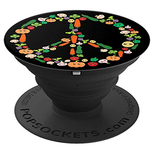 Kawaii Vegetables Peace Sign Funny Gift for Vegetarian Vegan PopSockets Grip and Stand for Phones and Tablets Kawaii Vegetables Peace Sign Funny Gift for Vegetarian Vegan PopSockets Grip and Stand for Phones and Tablets