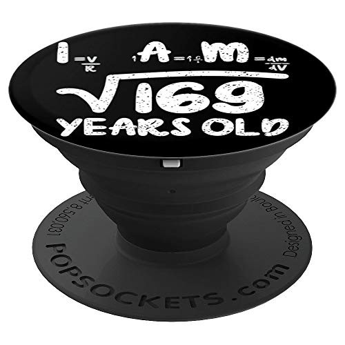 13th Birthday Square Root of 169 13 Years Old Math Birthday PopSockets Grip and Stand for Phones and Tablets