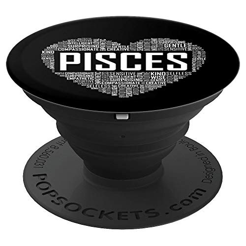 Pisces Zodiac Traits Horoscope Astrology Sign Gift Heart PopSockets Grip and Stand for Phones and Tablets