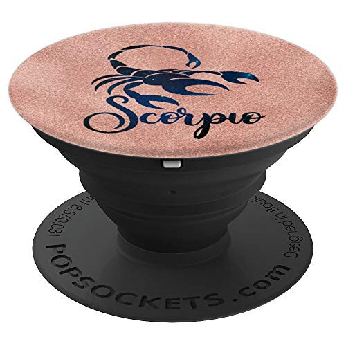 Rose Gold Scorpio Zodiac Sign Galaxy Stars Sky Astrology PopSockets Grip and Stand for Phones and Tablets