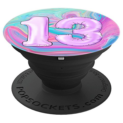 Thirteen 13th Birthday Balloons Number PopSockets Grip and Stand for Phones and Tablets