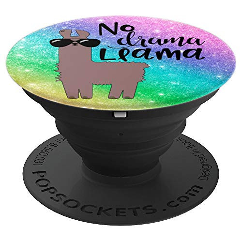 Llama PhoneGrip Llama On Rainbow No Drama Llama PopSockets Grip and Stand for Phones and Tablets