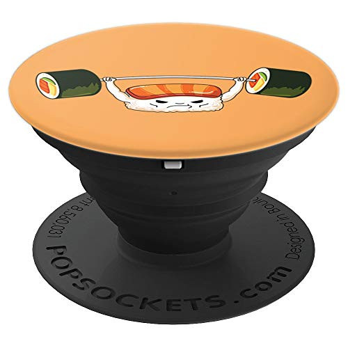 Funny Sushi Weight Lifting I Love Sushi Rolls PopSockets Grip and Stand for Phones and Tablets