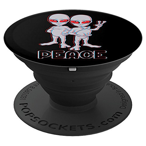 Hand Peace Sign  Cat Kitten  Trippy Alien Peace Sign PopSockets Grip and Stand for Phones and Tablets