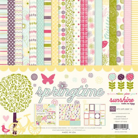 Echo Park Paper Company Springtime Collection Scrapbooking Kit 12x12