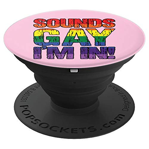 LGBTQ Pride Month Sounds Gay Im In Flag Distressed Funny L PopSockets Grip and Stand for Phones and Tablets LGBTQ Pride Month Sounds Gay Im In Flag Distressed Funny L PopSockets Grip and Stand for Phones and Tablets