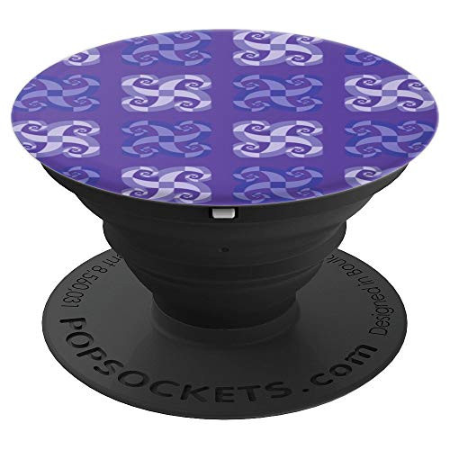 Curly Spiral Check Pattern Purples PopSockets Grip and Stand for Phones and Tablets