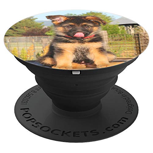 Cute Funny German Shepherd Puppy Dog Cool Gift For Dog Lover PopSockets Grip and Stand for Phones and Tablets
