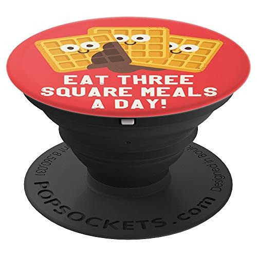 David Olenick  Eat Three Square Meals A Day PopSockets Grip and Stand for Phones and Tablets