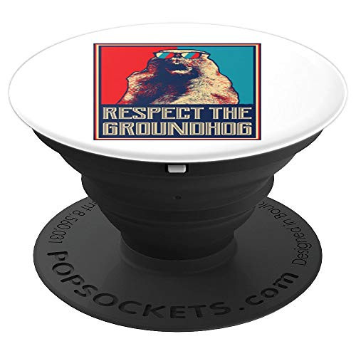 Respect The Groundhog Woodchuck Photo Ground Hog Day PopSockets Grip and Stand for Phones and Tablets
