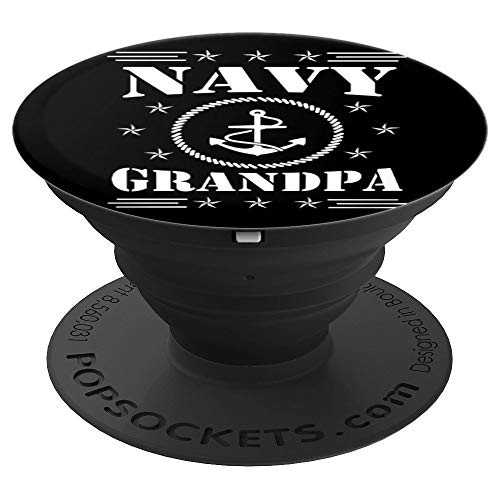 Proud Navy Grandpa Navy Anchor Family PopSockets Grip and Stand for Phones and Tablets