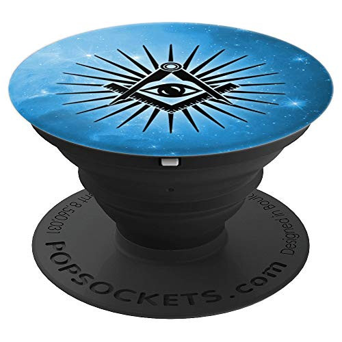 Freemason Symbol All Seeing Eye Masonic Square Compass Logo PopSockets Grip and Stand for Phones and Tablets