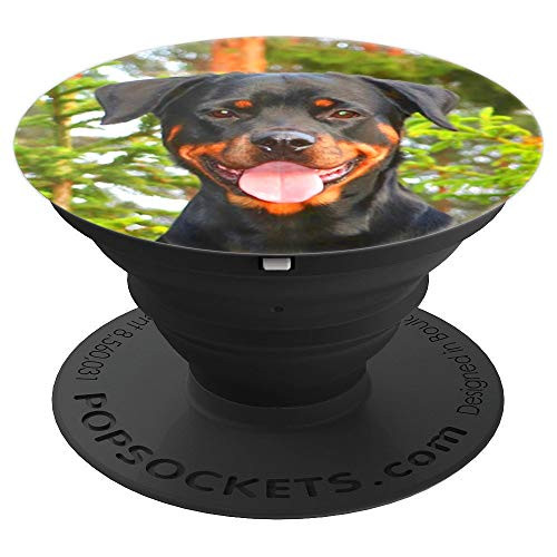 Funny Rottweiler Dog Picture Tongue Out Gift For Dog Lover PopSockets Grip and Stand for Phones and Tablets