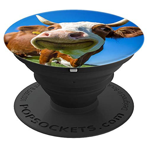 Cow Selfie Funny Farm Animal Picture Humor Cows Farmer PopSockets Grip and Stand for Phones and Tablets