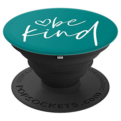 Be Kind The Positive Vibes With Modern Script In Green Color PopSockets Grip and Stand for Phones and Tablets