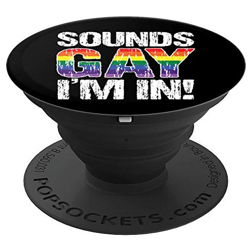 LGBTQ Pride Month Sounds Gay Im In Flag Distressed Funny PopSockets Grip and Stand for Phones and Tablets LGBTQ Pride Month Sounds Gay Im In Flag Distressed Funny PopSockets Grip and Stand for Phones and Tablets