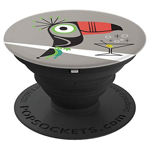 1950s Retro Mid Century Modern Toucan Tiki Bird PopSockets Grip and Stand for Phones and Tablets