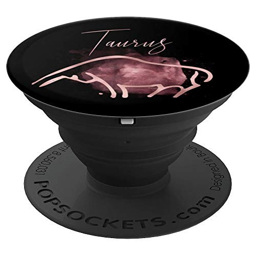 Rose Pink Taurus Bull Zodiac Star Sign Astrology Abstract PopSockets Grip and Stand for Phones and Tablets
